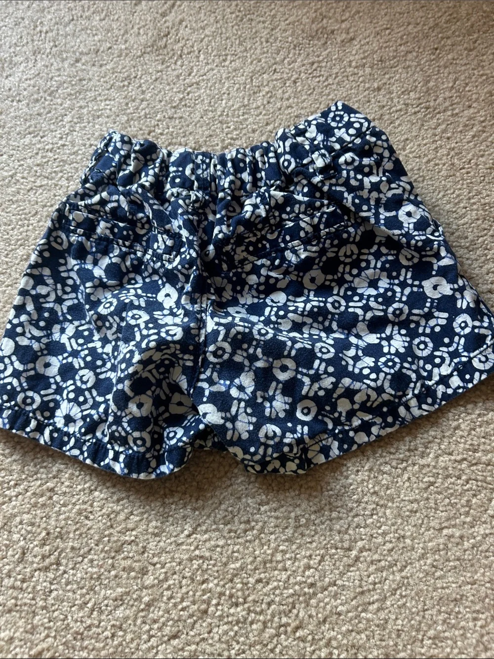 Old Navy Navy and White Floral Print Bermuda Shorts